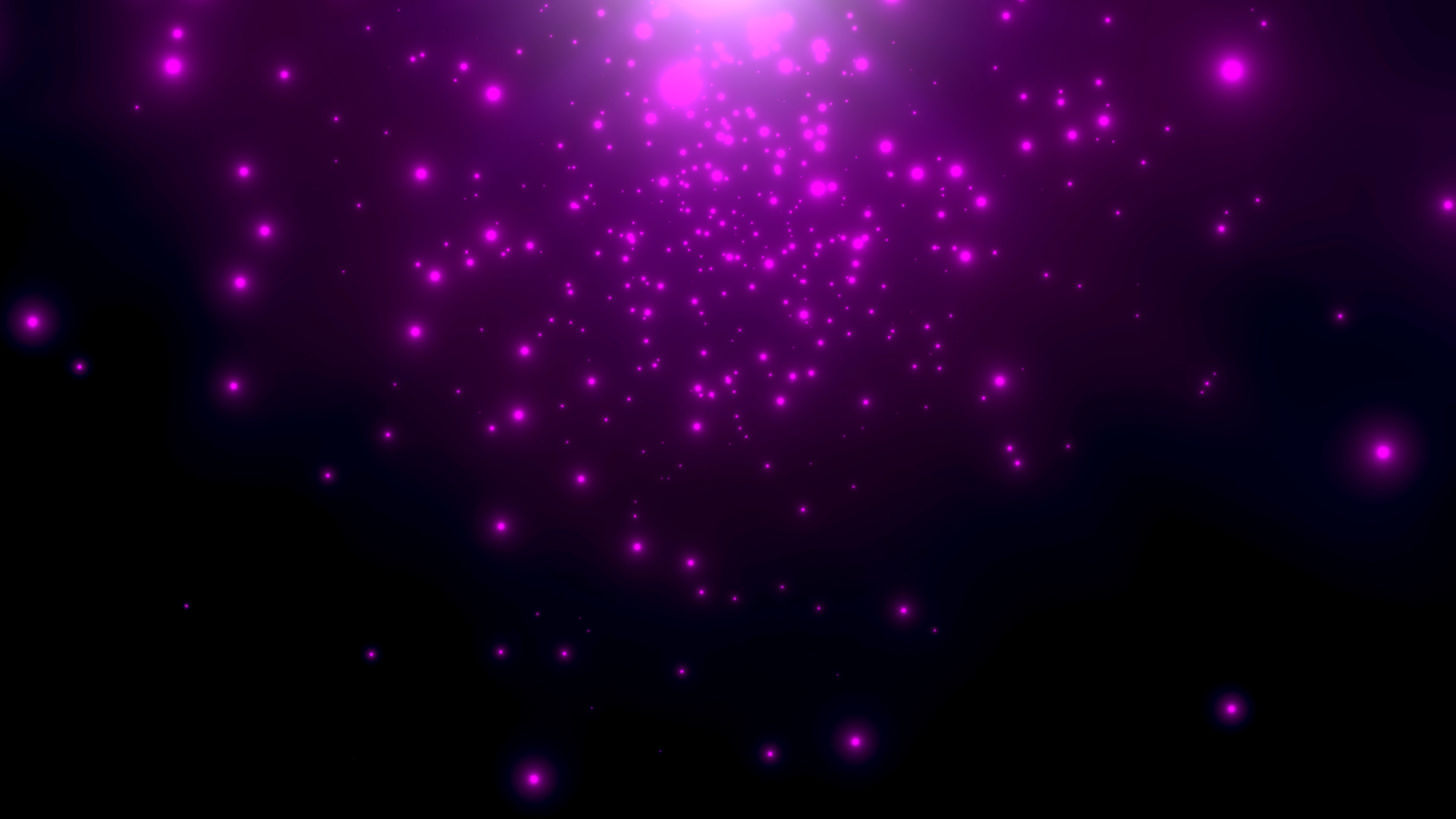 Cinematic purple stars fields and fly glitters in galaxy